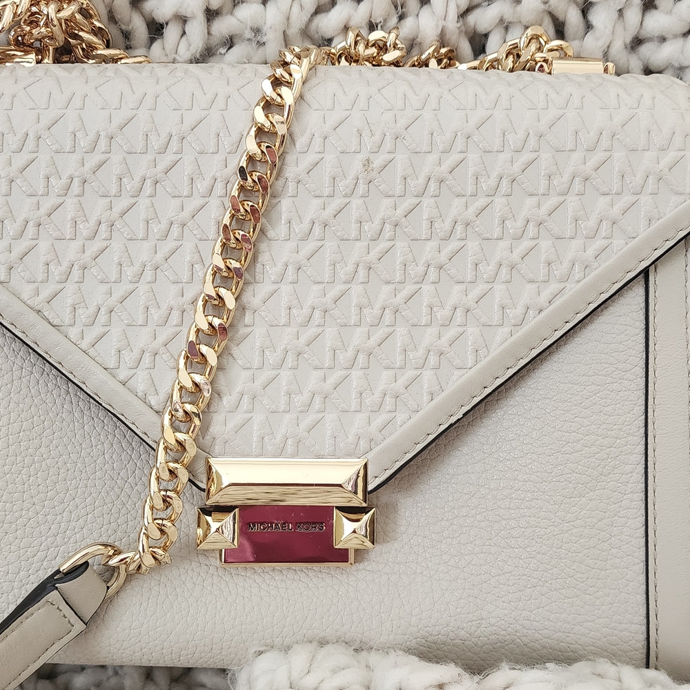 Michael Kors Light Gray Leather Shoulder Bag - Picture 2 of 2